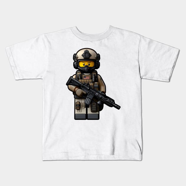 Tactical LEGO Kids T-Shirt by Rawlifegraphic